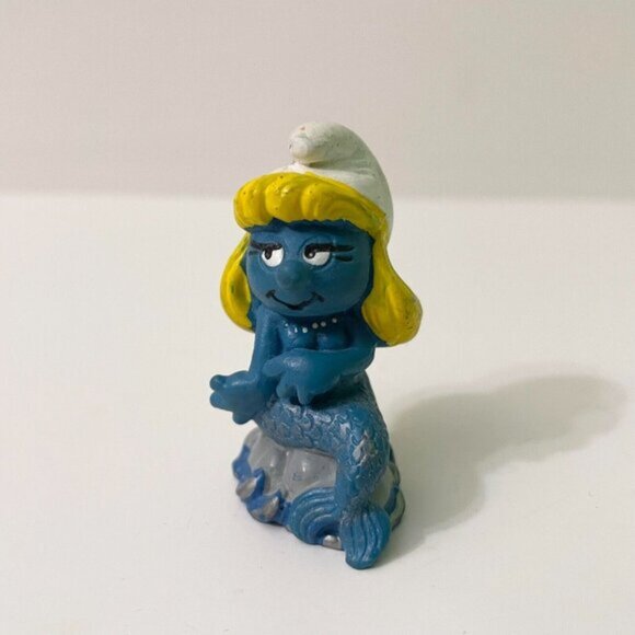 Vtg Mermaid Smurfette Smurf Figure PVC Display Smurfs Toy Schleich W Germany - Picture 6 of 14